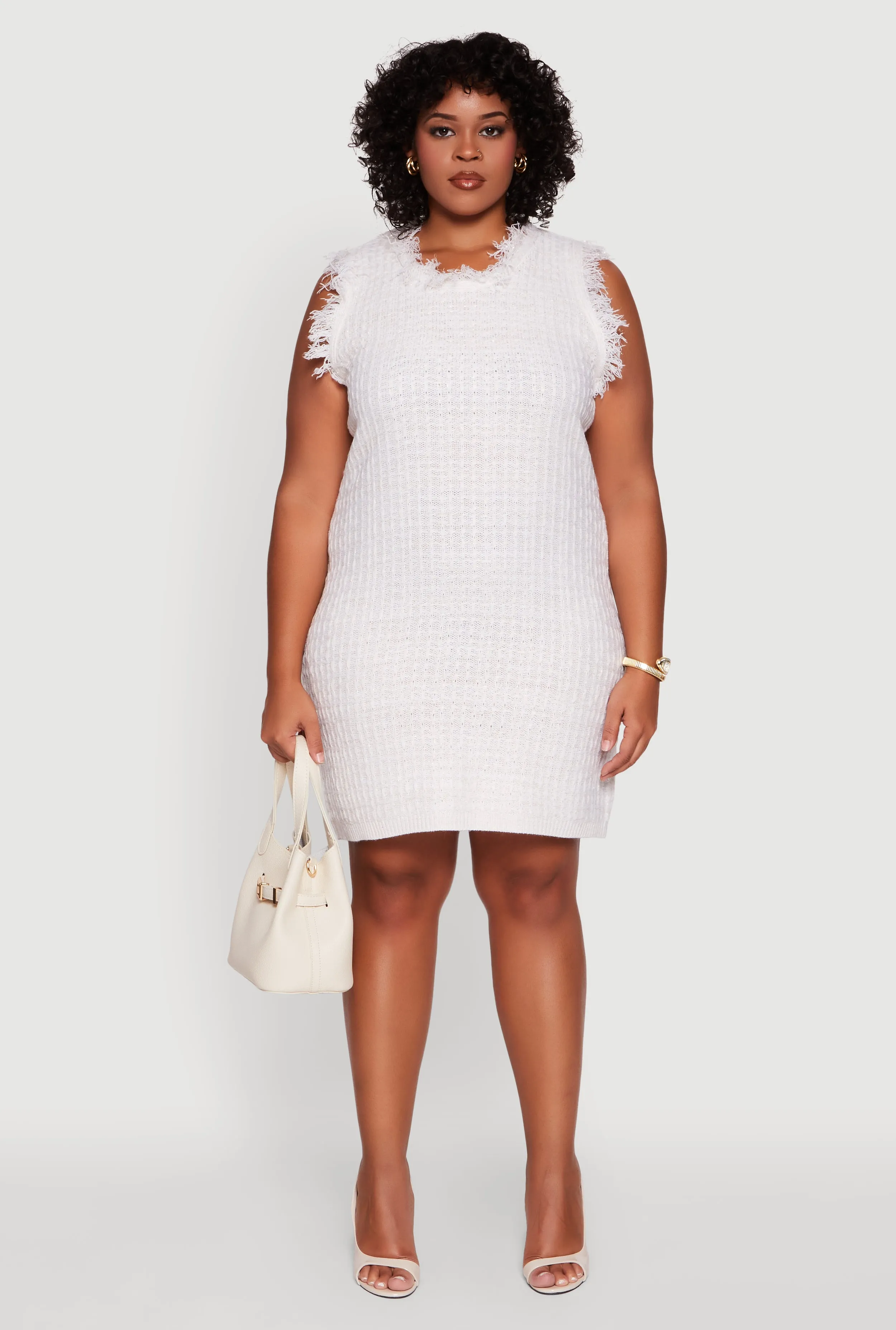 Plus Size Sleeveless Notch Neck Sweater Dress sold by Rainbow product image thumbnail 2