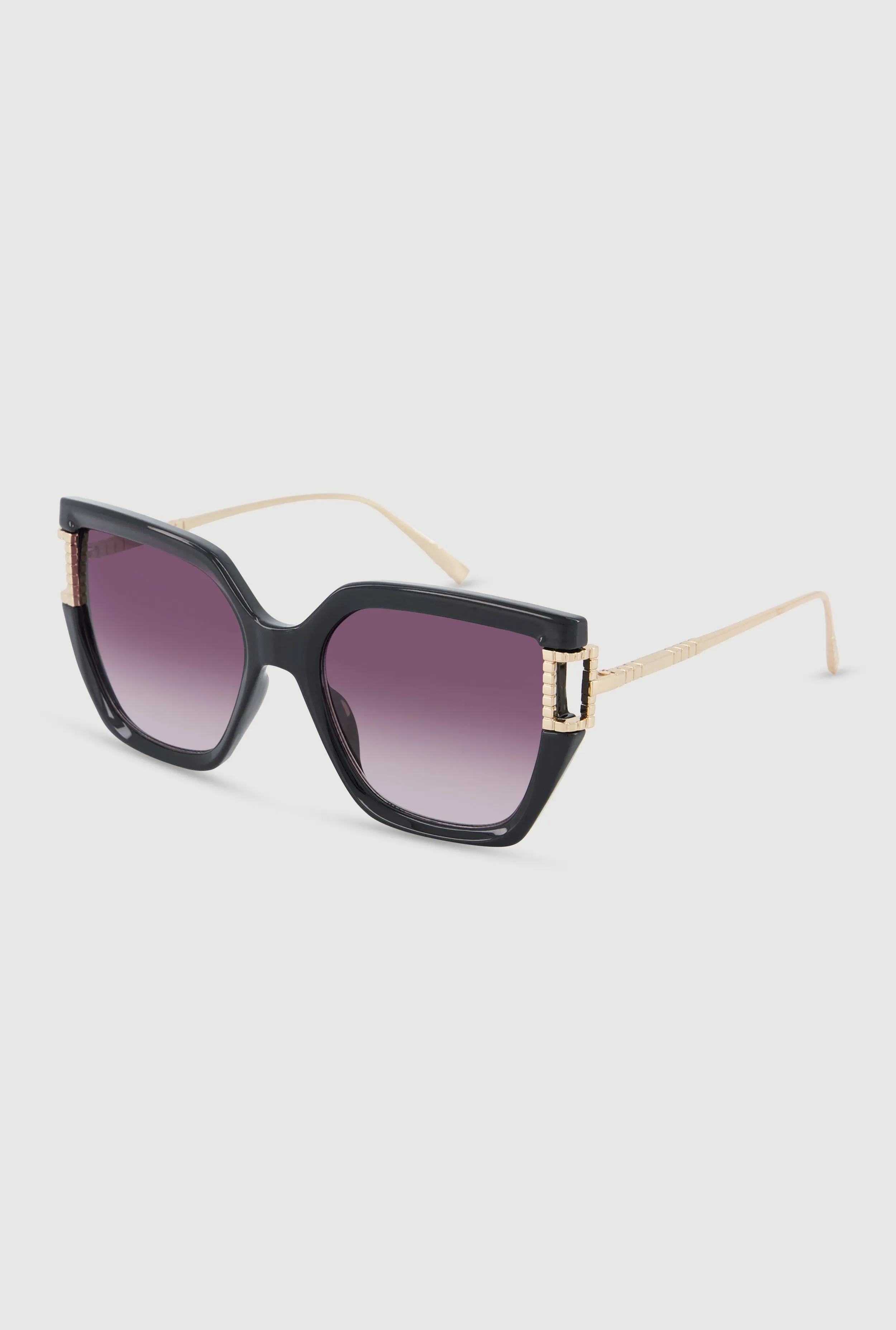 Metallic Detail Oversized Sunglasses with Gradient Lenses sold by Rainbow product image thumbnail 3