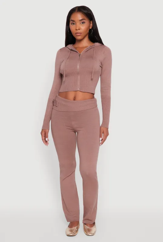 Fold Over Buckle Detail Slim Leg Pants sold by Rainbow