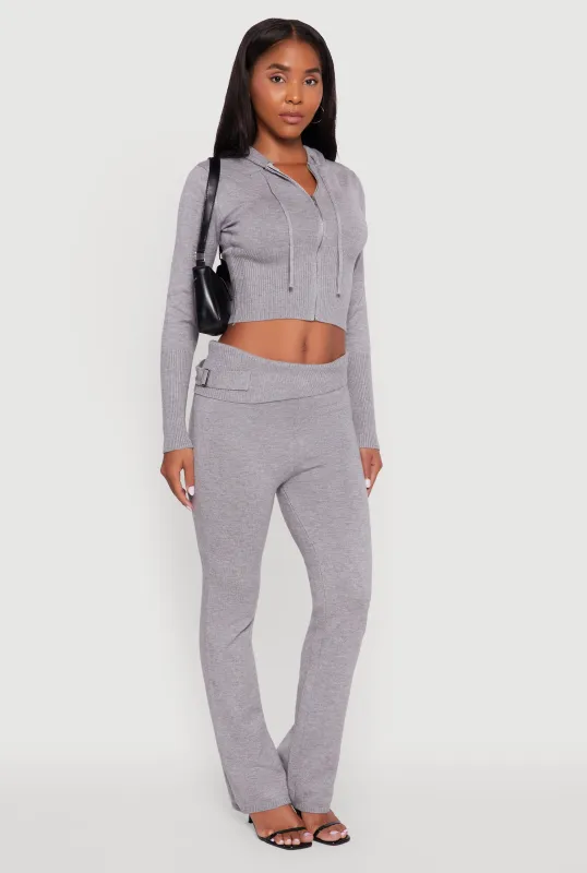 Fold Over Buckle Detail Slim Leg Pants sold by Rainbow