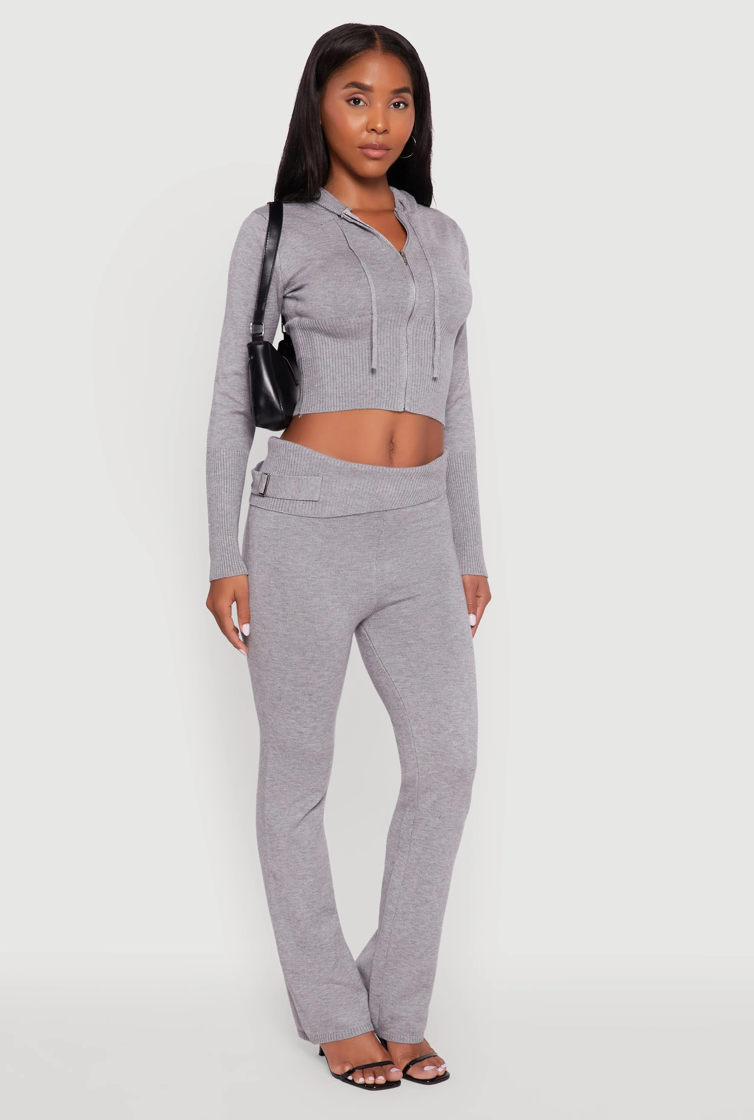 Fold Over Buckle Detail Slim Leg Pants sold by Rainbow