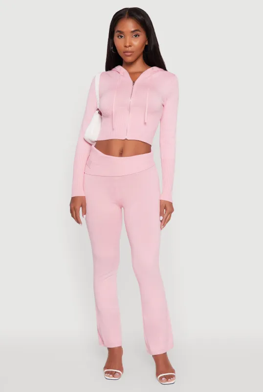 Fold Over Buckle Detail Slim Leg Pants sold by Rainbow