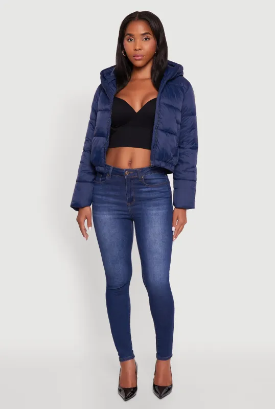 Cropped Hooded Puffer Jacket sold by Rainbow