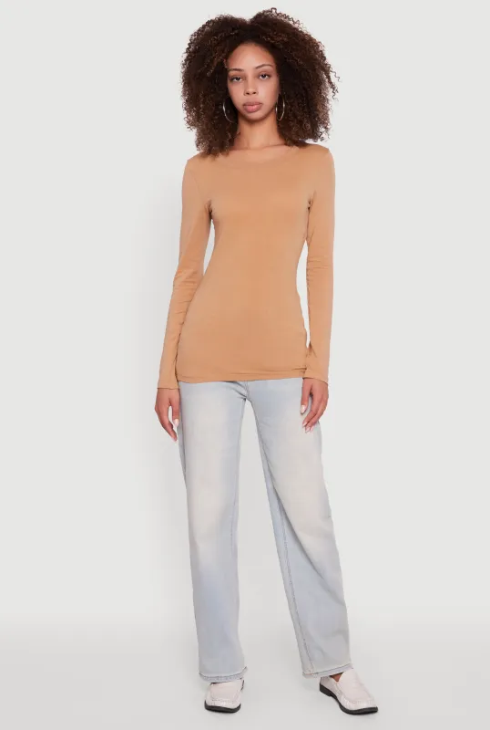 Basic Long Sleeve Crew Neck T Shirt sold by Rainbow