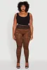 Plus Size High Waisted Leopard Print Ribbed Knit Leggings sold by Rainbow