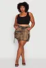 Plus Size Acid Wash High Waisted Mini Denim Skirt sold by Rainbow