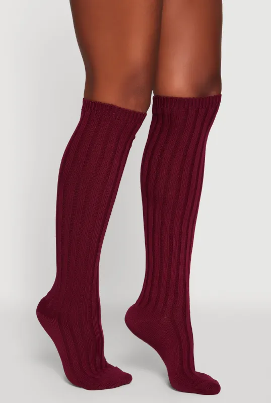 Ribbed Knit Over the Knee Socks Size 9-11 sold by Rainbow