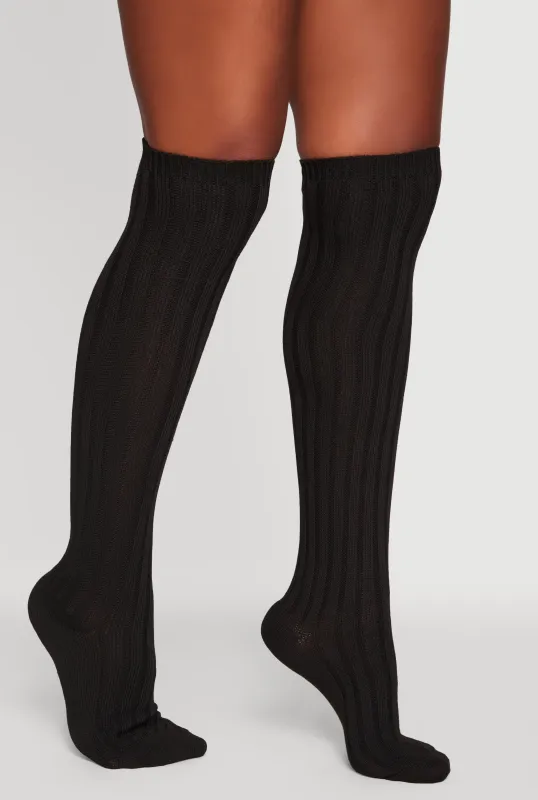 Ribbed Knit Over the Knee Socks Size 9-11 sold by Rainbow