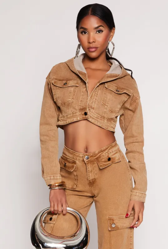 Spoon Jeans Hooded Cropped Jacket sold by Rainbow