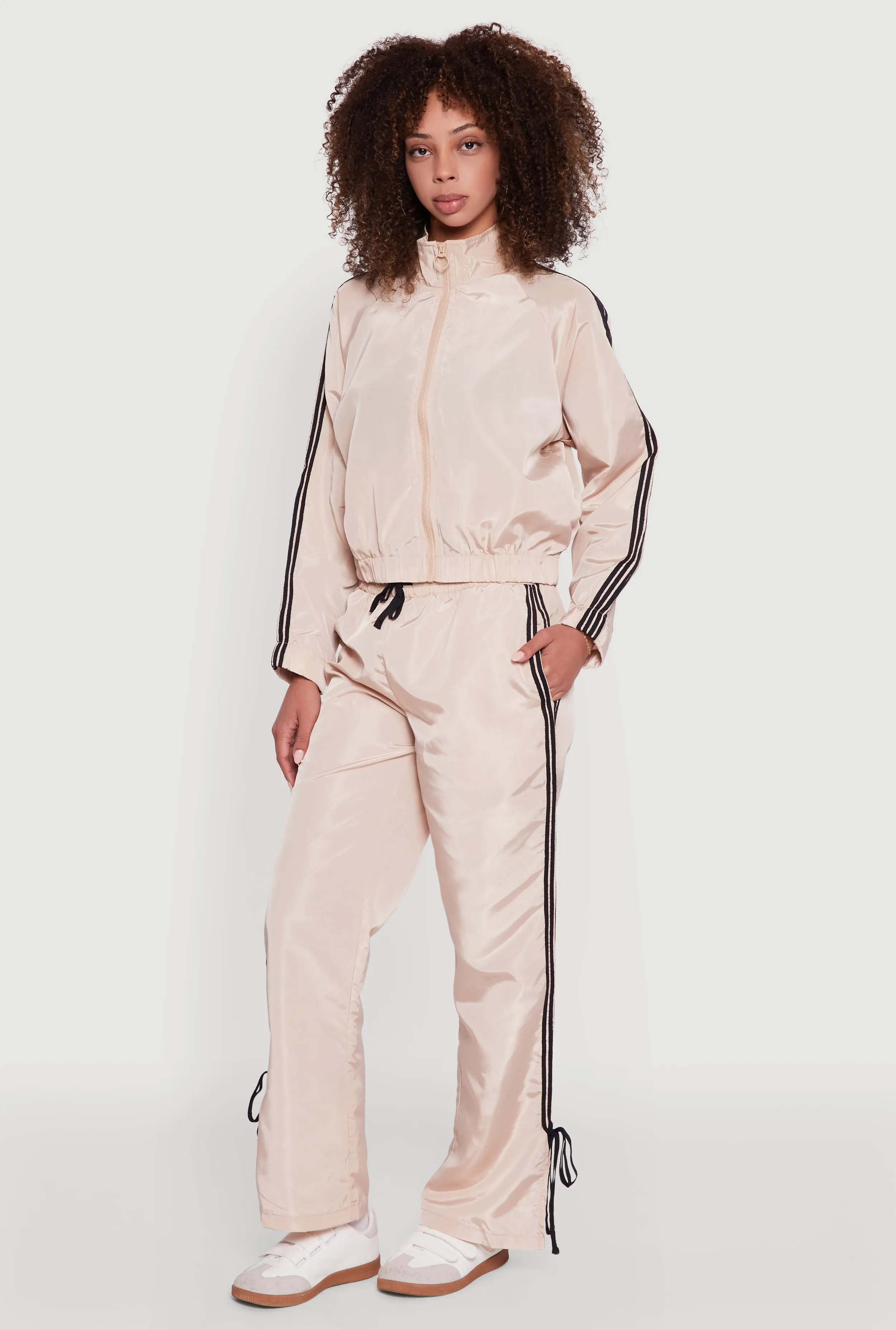 Nylon Bow Varsity Stripe Side Track Pants sold by Rainbow