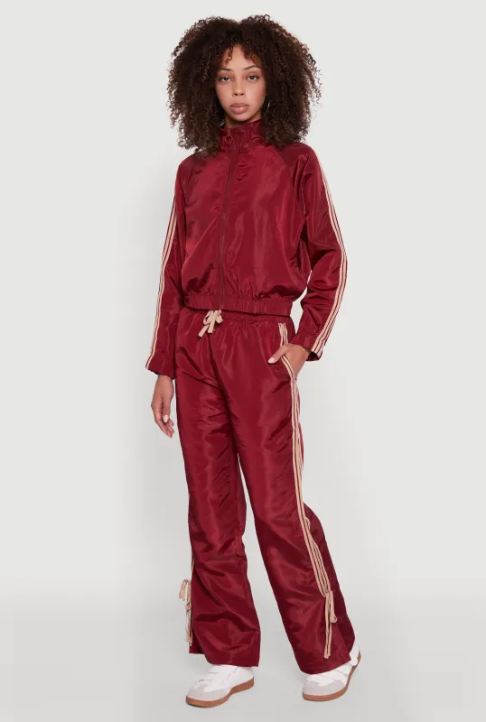 Nylon Bow Varsity Stripe Side Track Pants sold by Rainbow