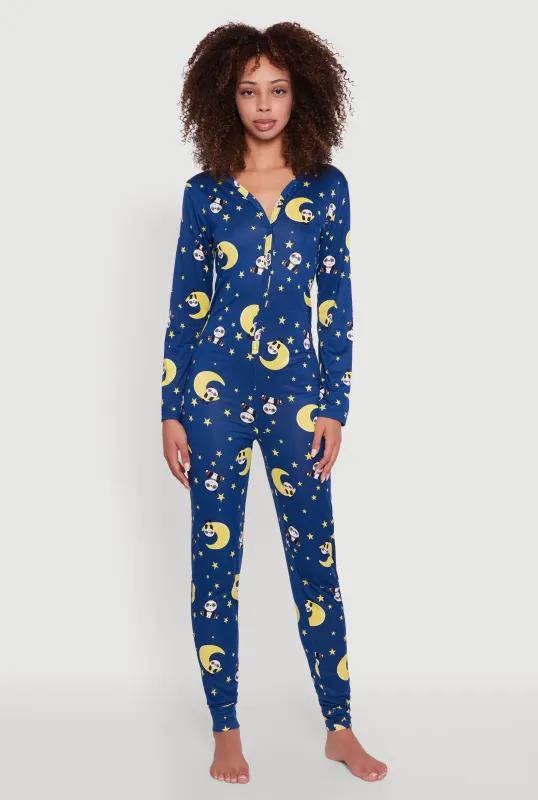 Moon Panda Print Pajama Onesie sold by Rainbow
