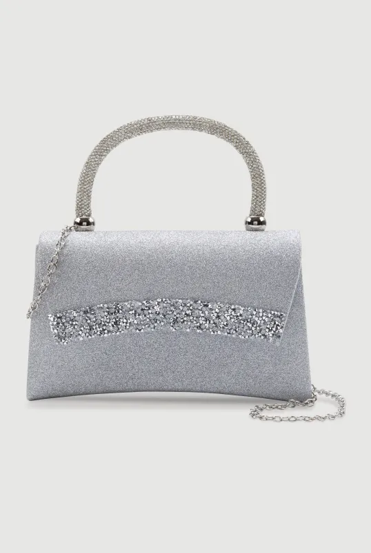 Chic Glittery Rhinestone Studded Chain Crossbody Bag sold by Rainbow
