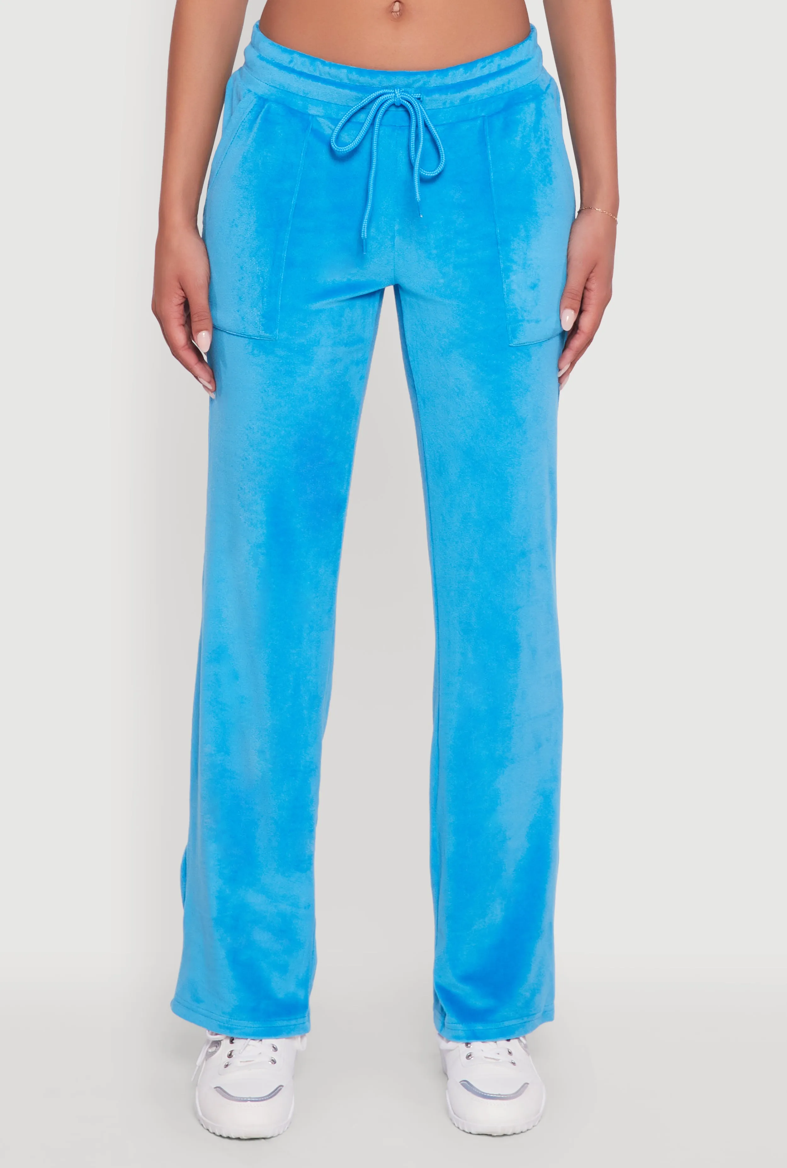 Drawstring Waist Velour Wide Leg Sweatpants sold by Rainbow product image thumbnail 3