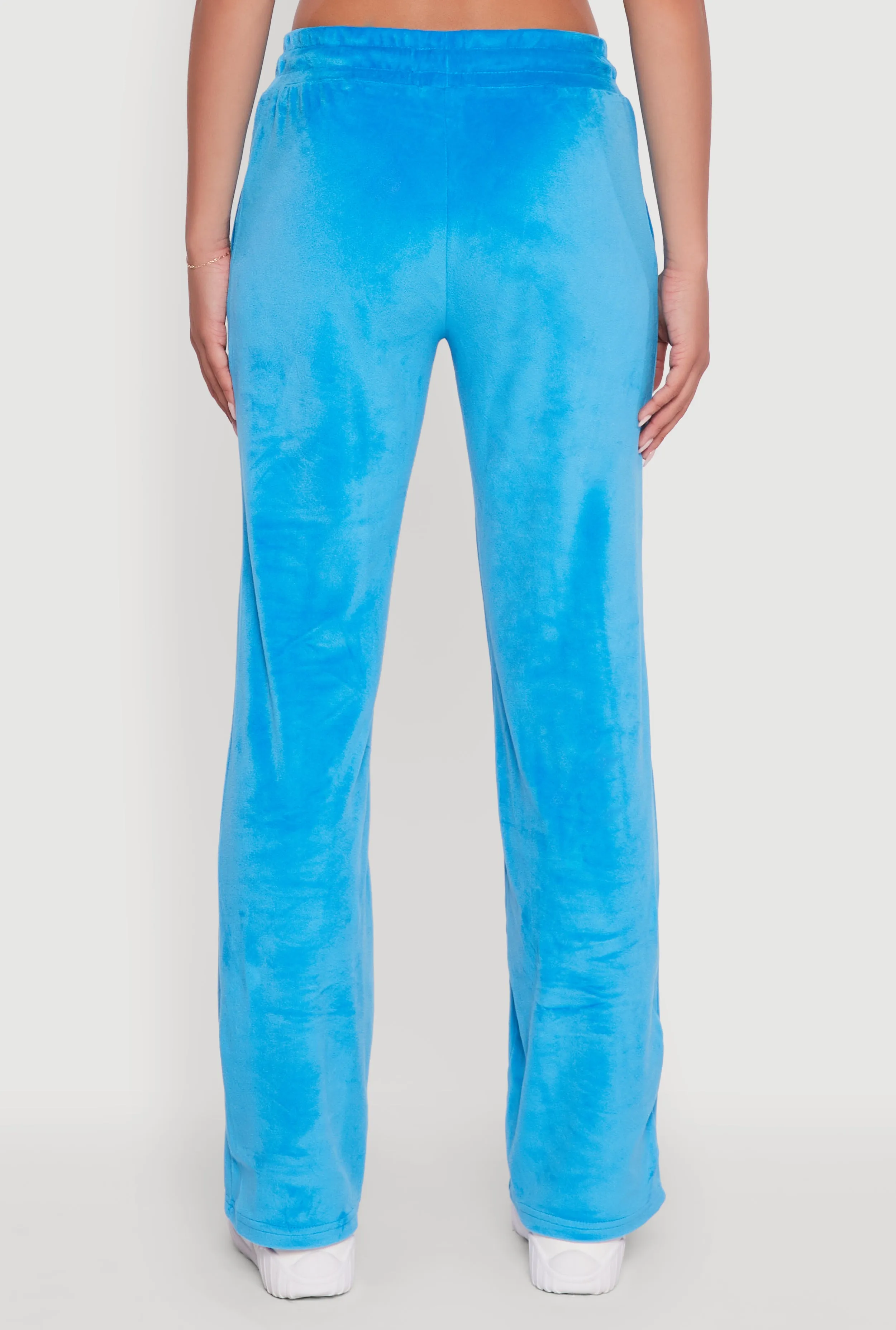 Drawstring Waist Velour Wide Leg Sweatpants sold by Rainbow product image thumbnail 5