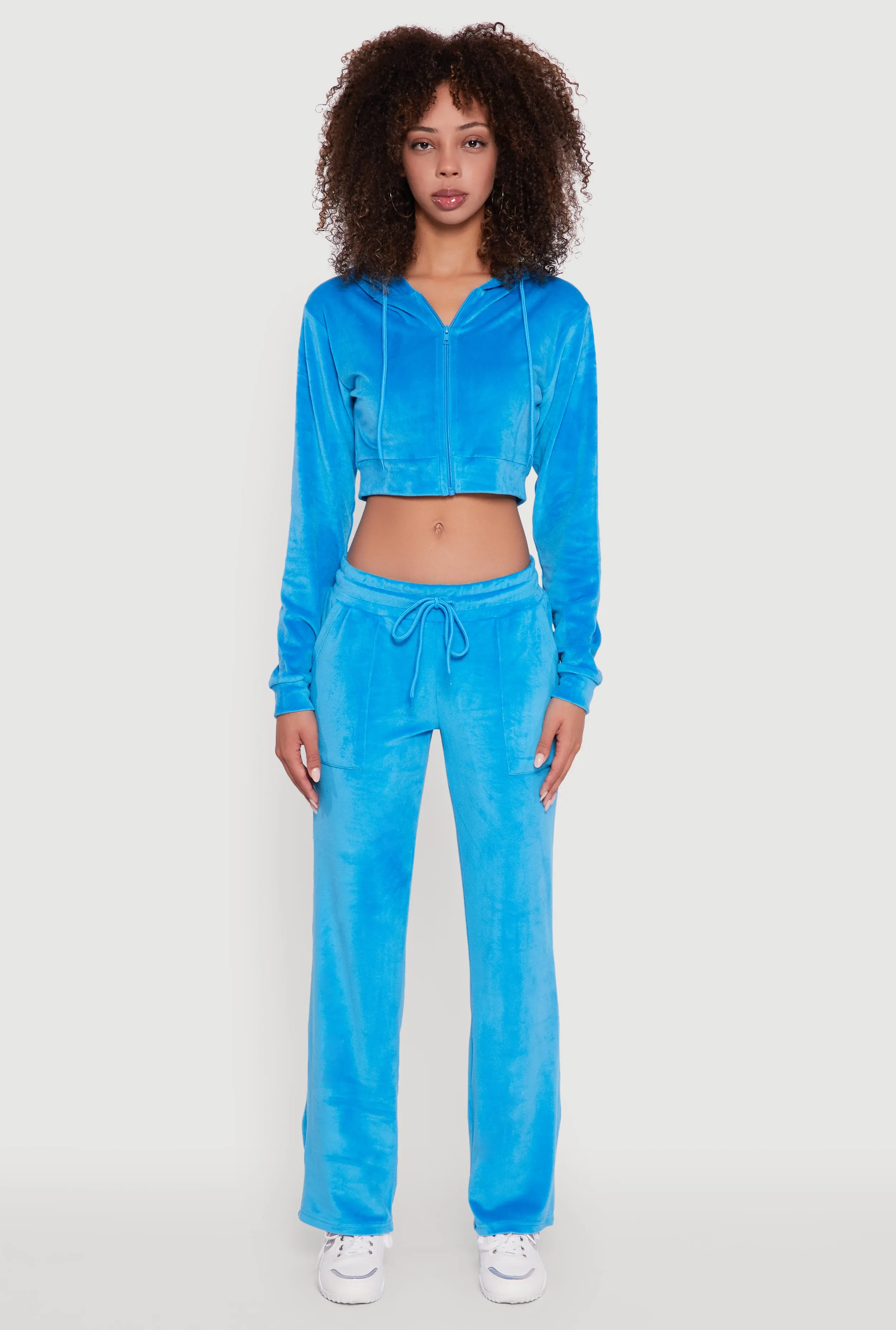 Drawstring Waist Velour Wide Leg Sweatpants sold by Rainbow product image thumbnail 2