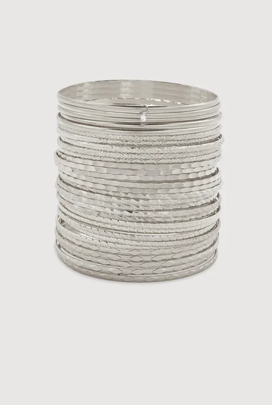 Plus Size Metallic Bangles Set of 30 sold by Rainbow