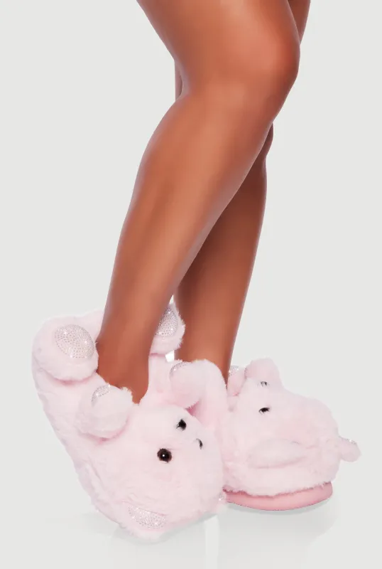 Faux Fur Teddy Bear Slippers sold by Rainbow