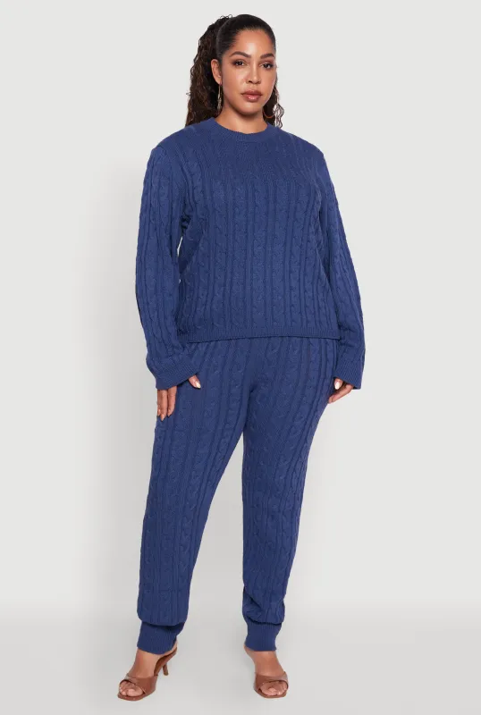 Plus Size Cable Knit Joggers sold by Rainbow