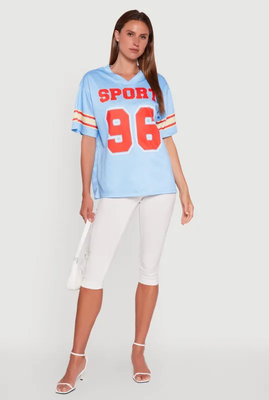 V-Neck Sport 96 Graphic Print Jersey sold by Rainbow