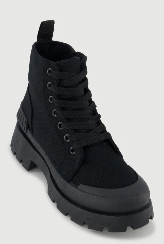 Cap Toe Lace Up Side Zip Combat Boots sold by Rainbow