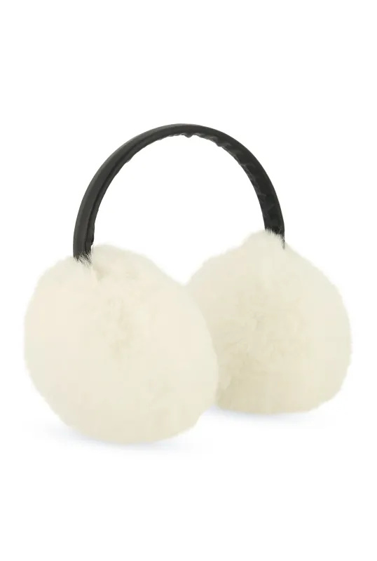 Faux Leather Band Faux Fur Earmuffs sold by Rainbow