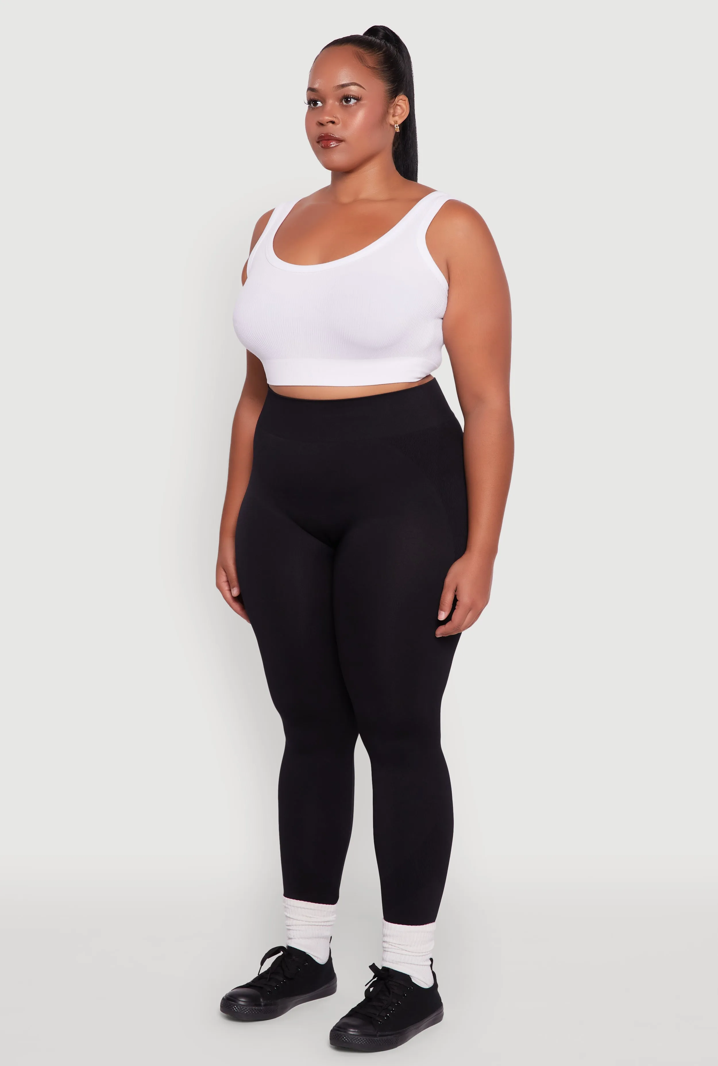 Plus Size Seamless Stripe Detail Leggings sold by Rainbow product image thumbnail 3