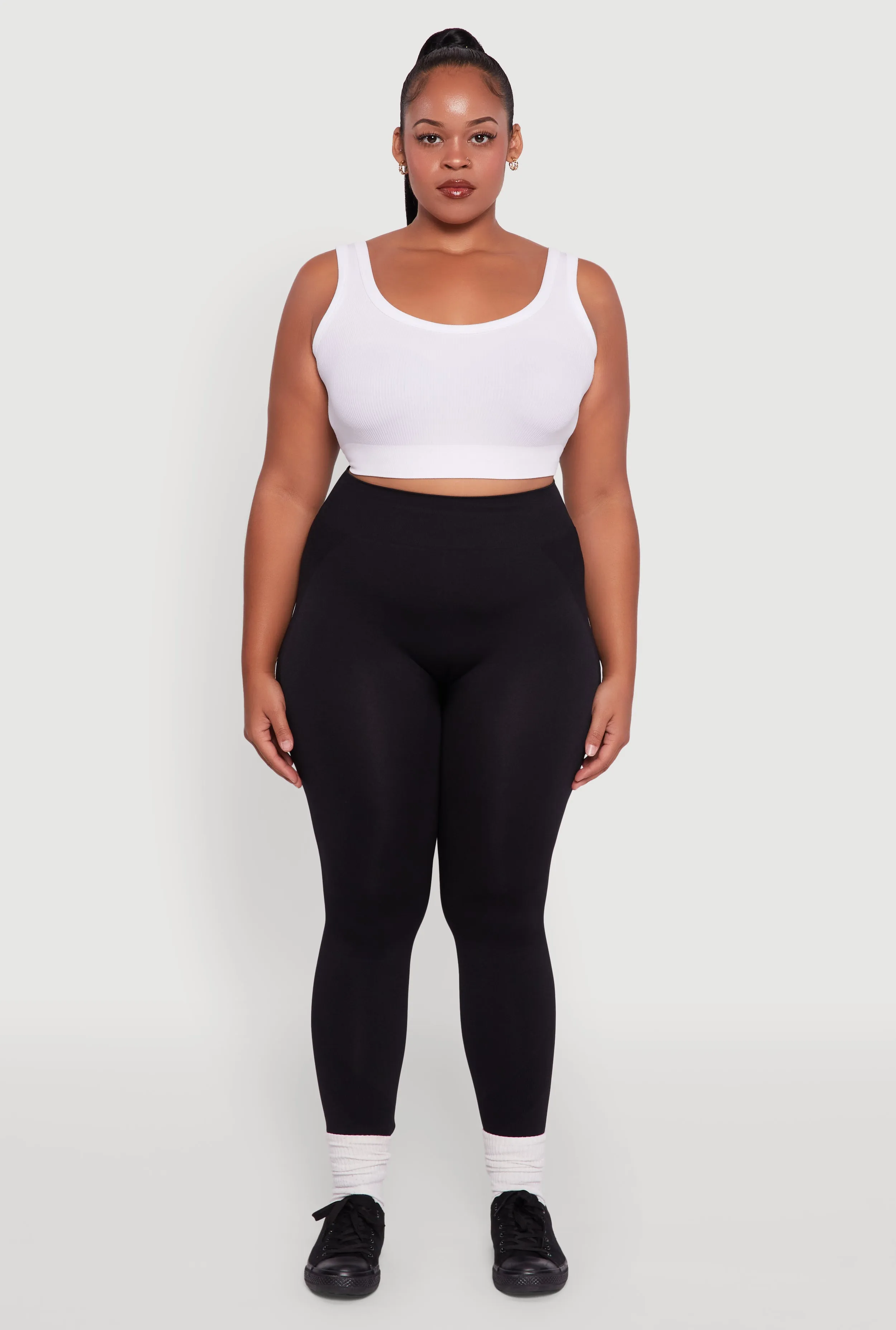 Plus Size Seamless Stripe Detail Leggings sold by Rainbow product image thumbnail 2