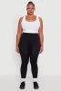 Plus Size Textured Knit Detail High Waisted Leggings with Cell Pocket sold by Rainbow