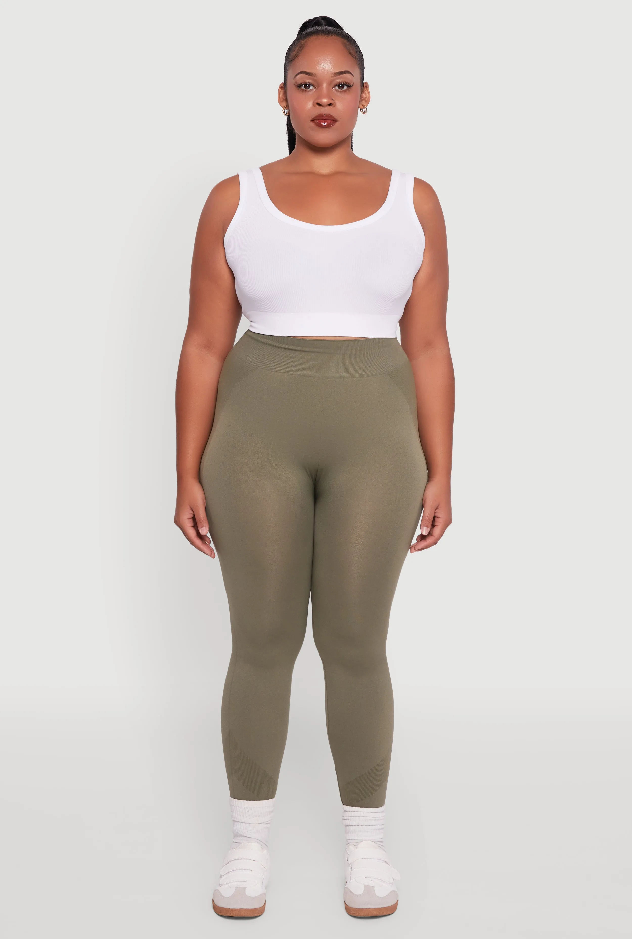 Plus Size Seamless Stripe Detail Leggings sold by Rainbow product image thumbnail 2