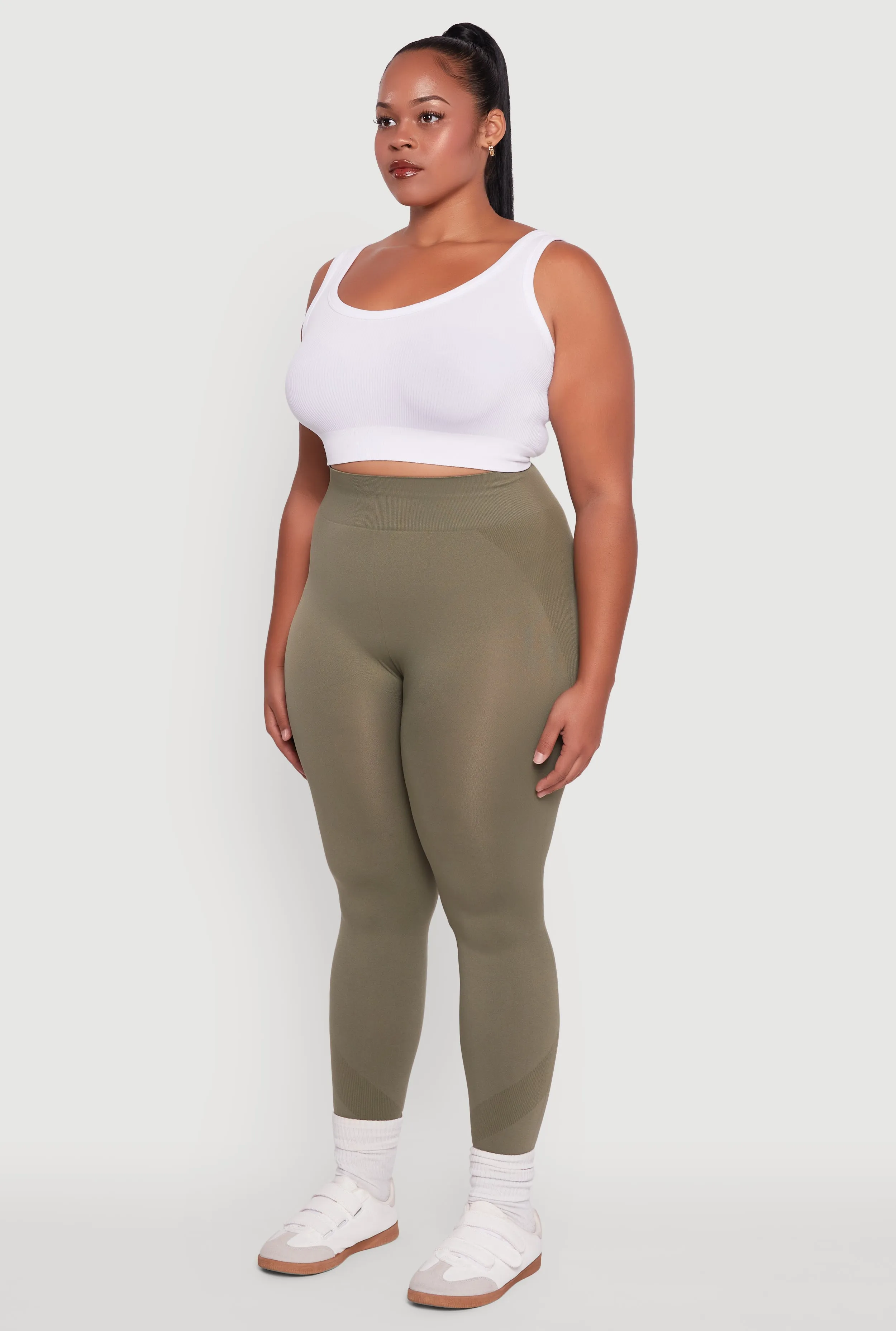 Plus Size Seamless Stripe Detail Leggings sold by Rainbow product image thumbnail 3