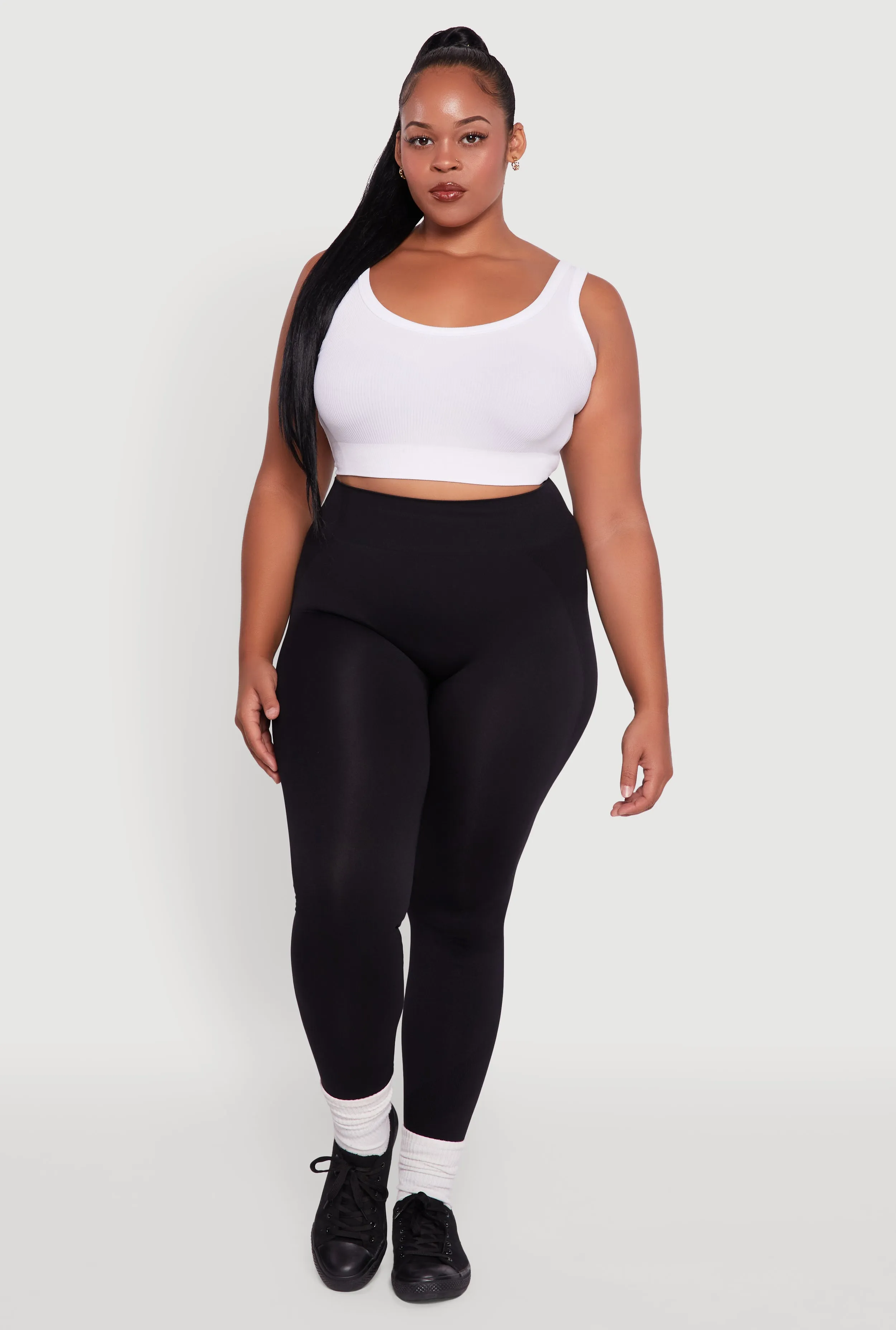 Plus Size Seamless Stripe Detail Leggings sold by Rainbow product image thumbnail 2