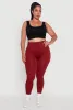 Plus Size Textured Knit Detail High Waisted Leggings with Cell Pocket sold by Rainbow