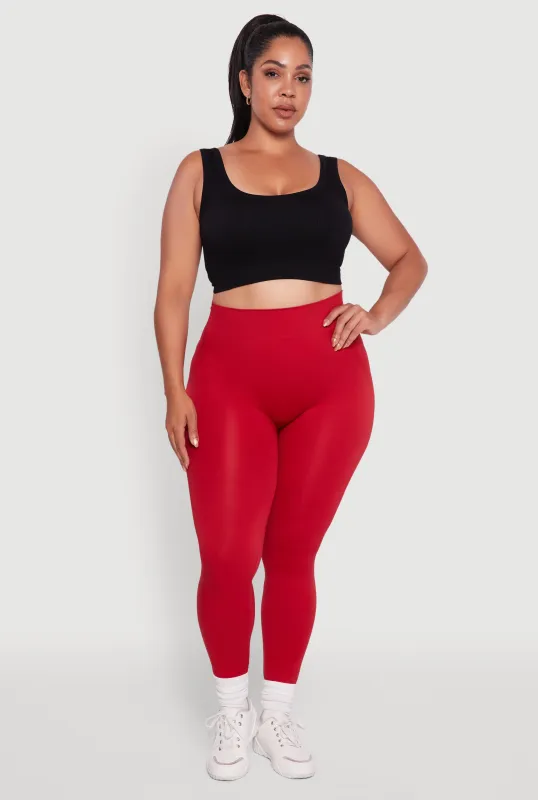 Plus Size Seamless Stripe Detail Leggings sold by Rainbow