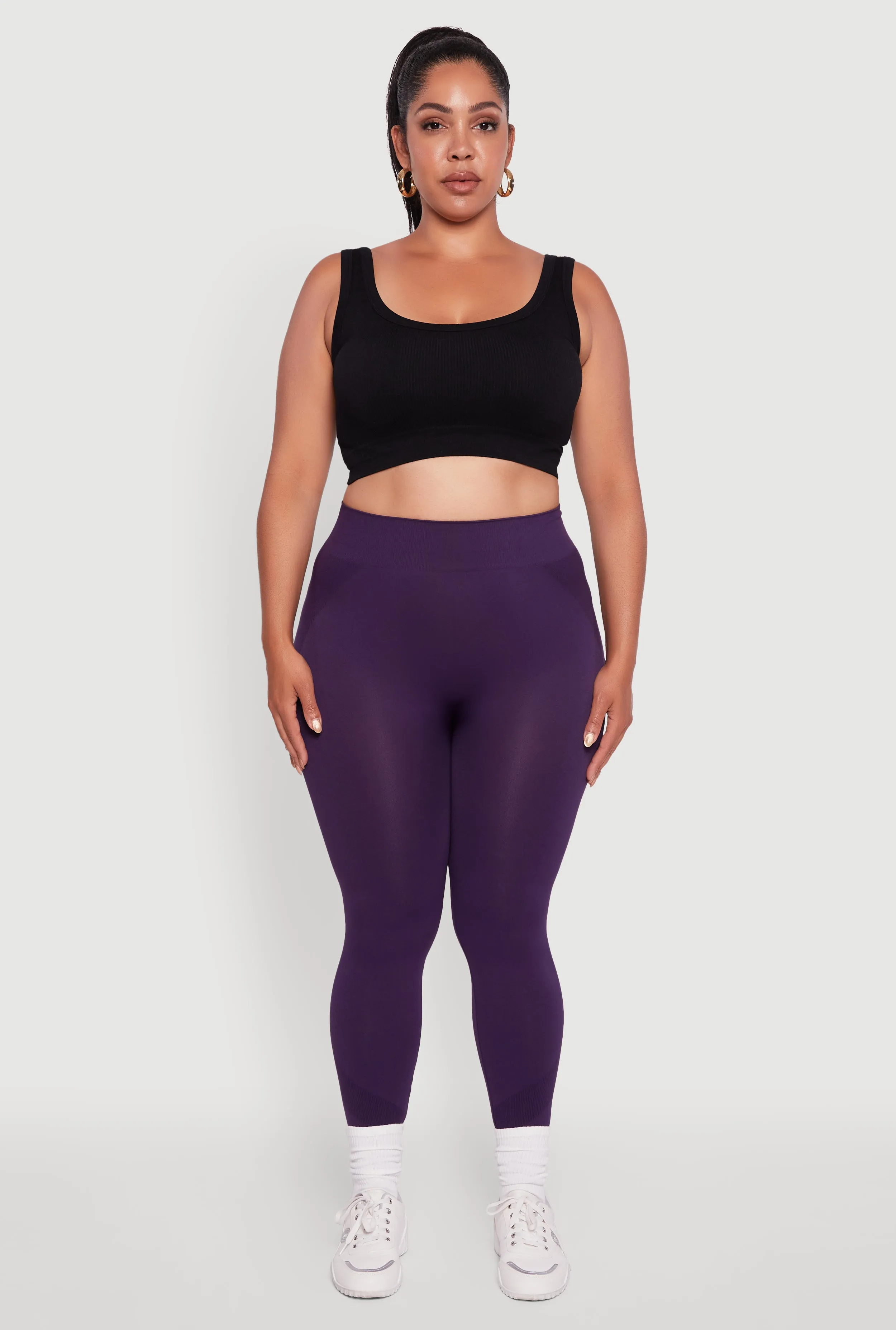 Plus Size Seamless Stripe Detail Leggings sold by Rainbow product image thumbnail 2