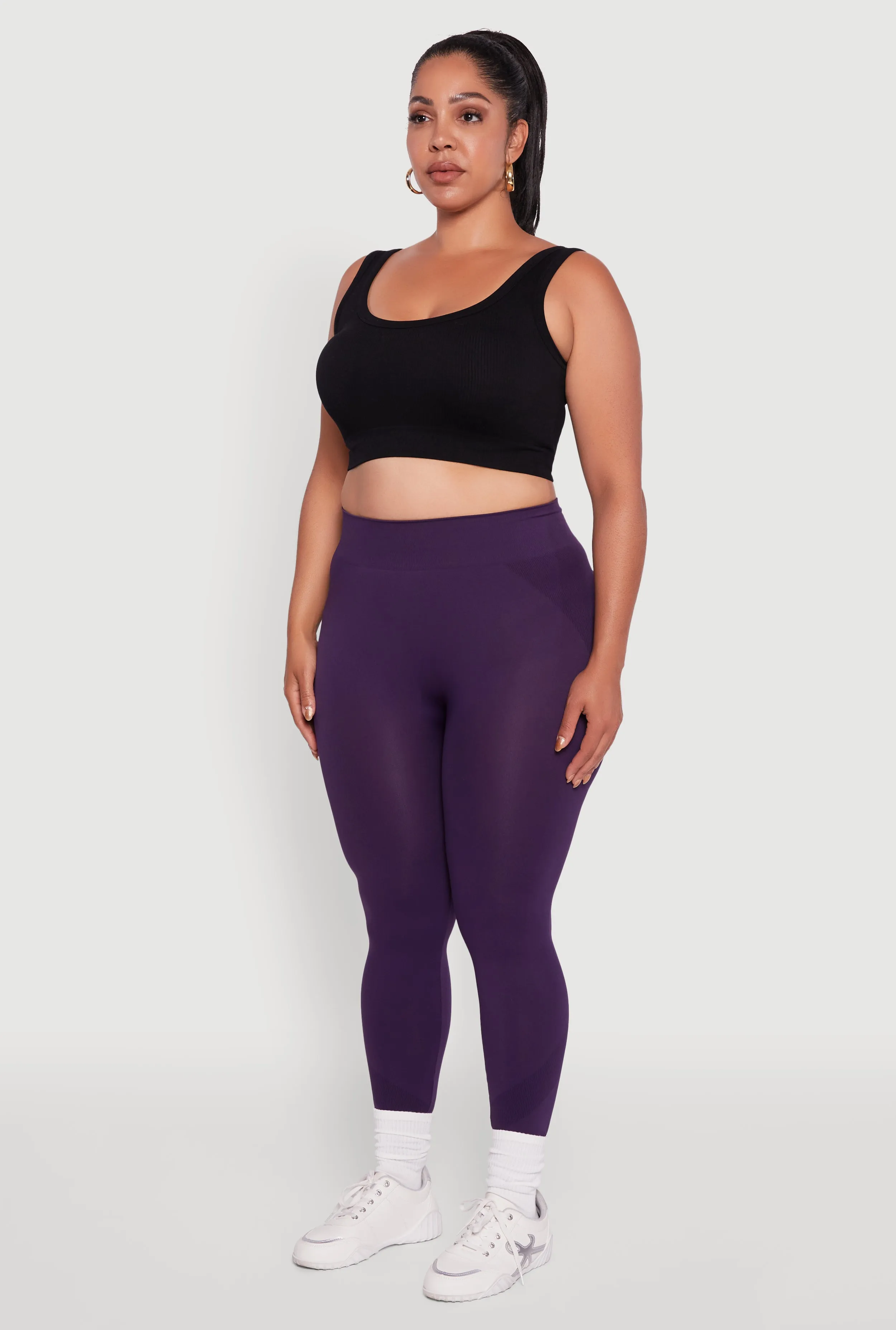 Plus Size Seamless Stripe Detail Leggings sold by Rainbow product image thumbnail 3