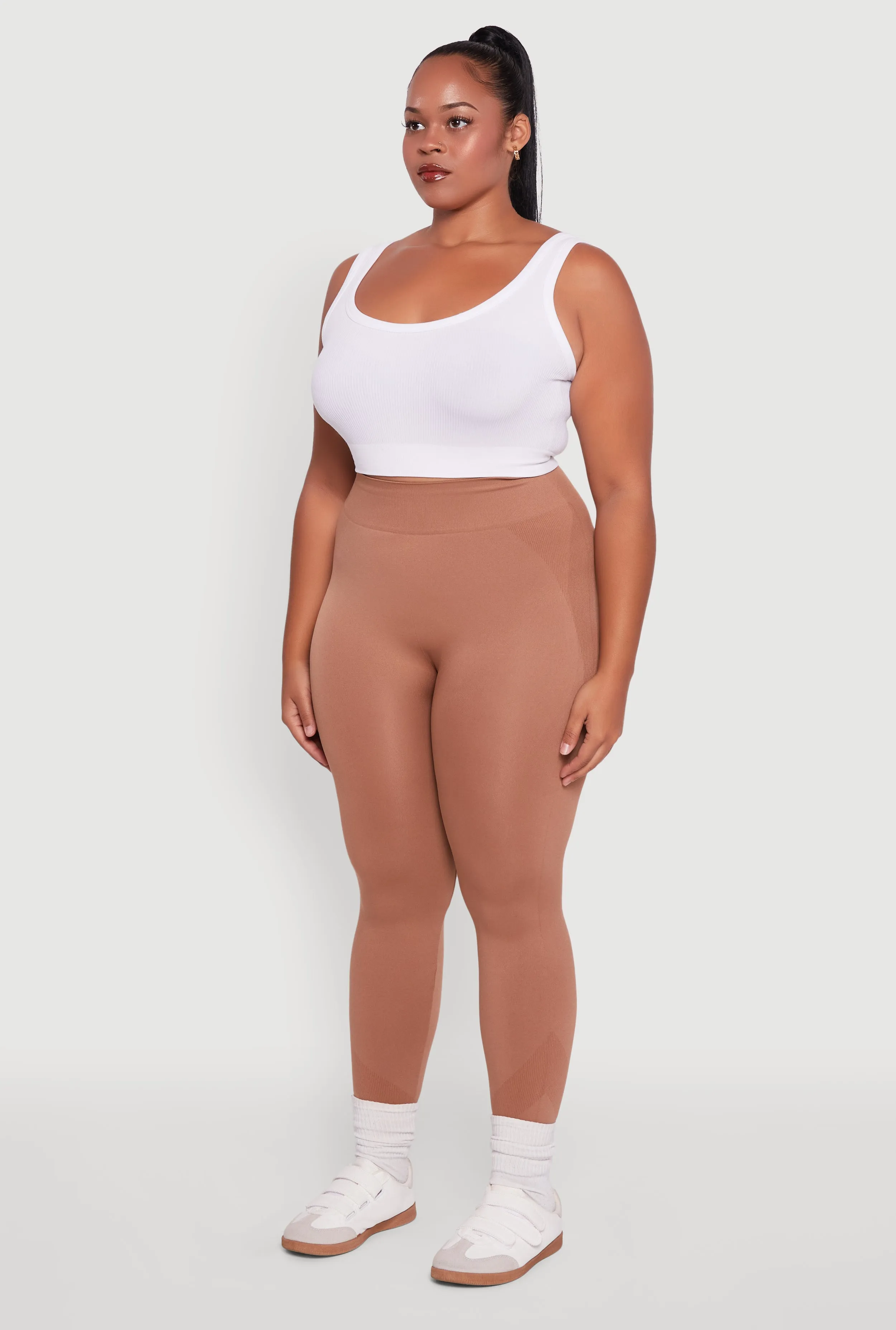 Plus Size Seamless Stripe Detail Leggings sold by Rainbow product image thumbnail 3