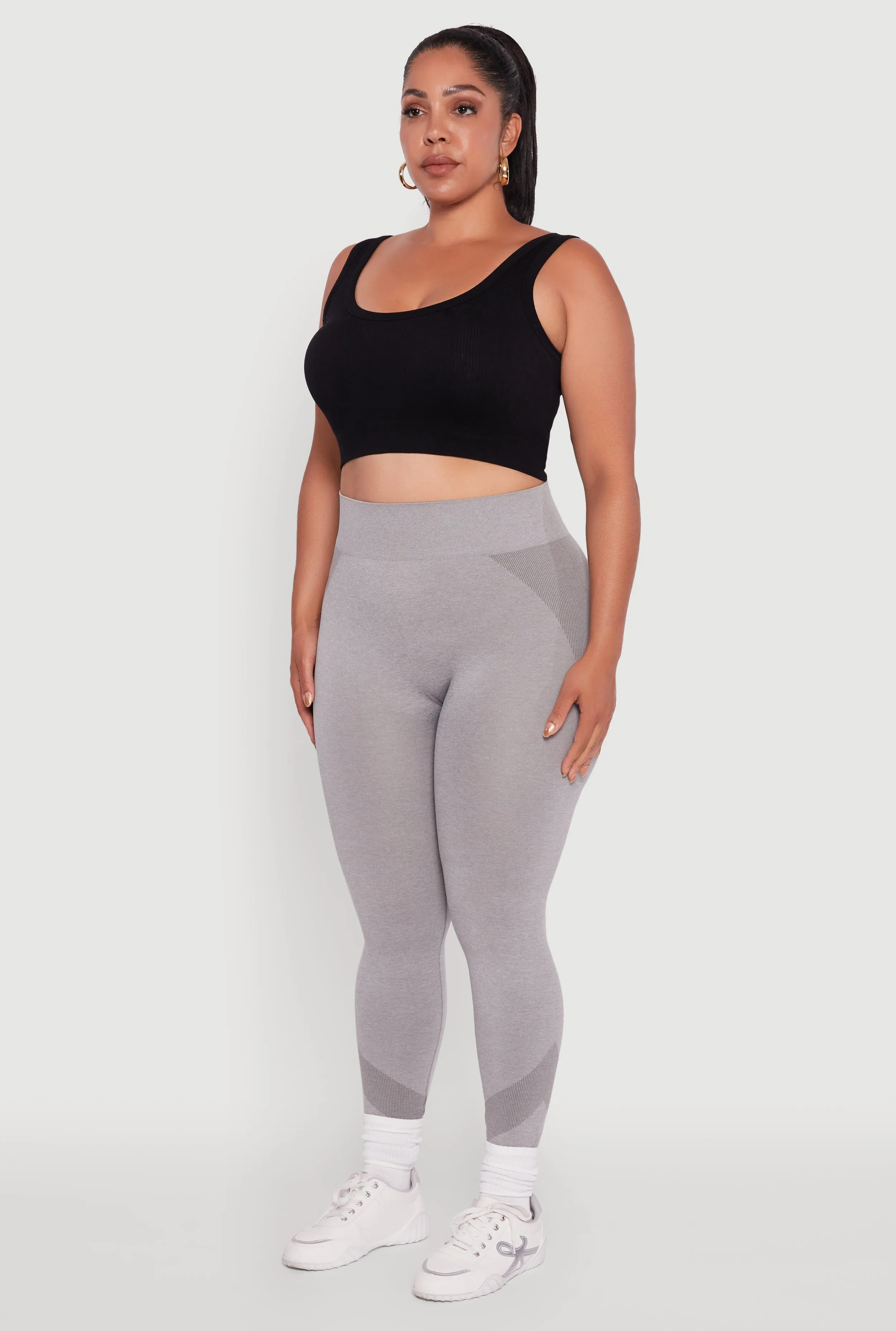 Plus Size Seamless Stripe Detail Leggings sold by Rainbow product image thumbnail 3