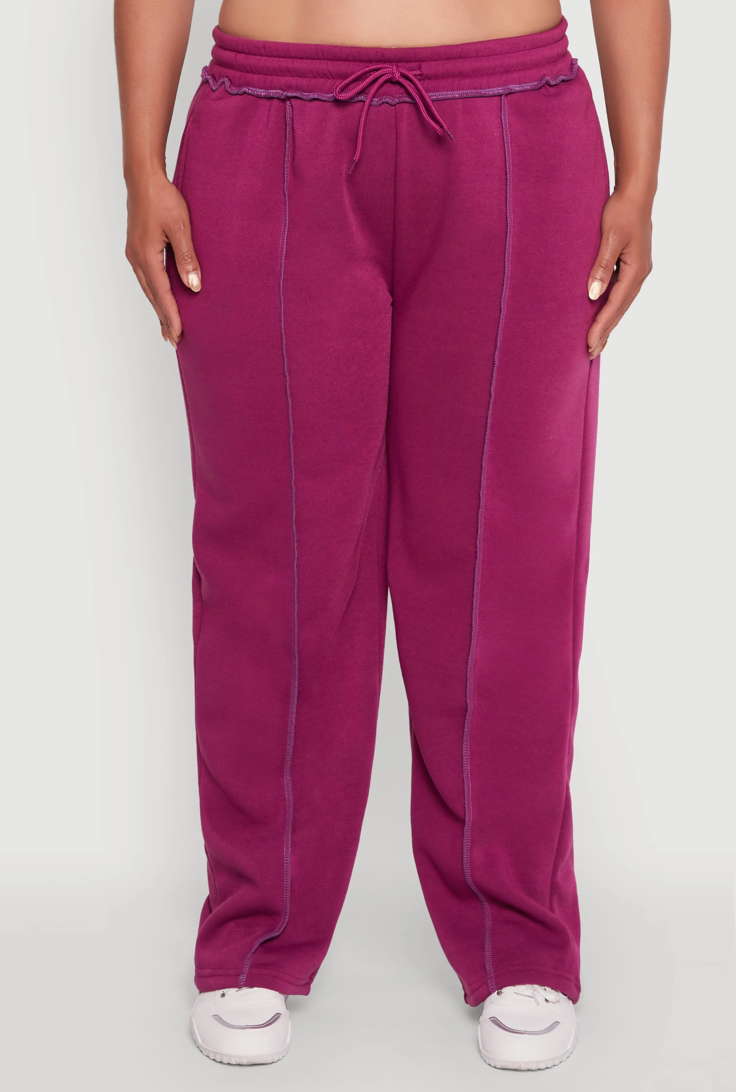Plus Size High Waisted Wide Leg Fleece Sweatpants sold by Rainbow product image thumbnail 3