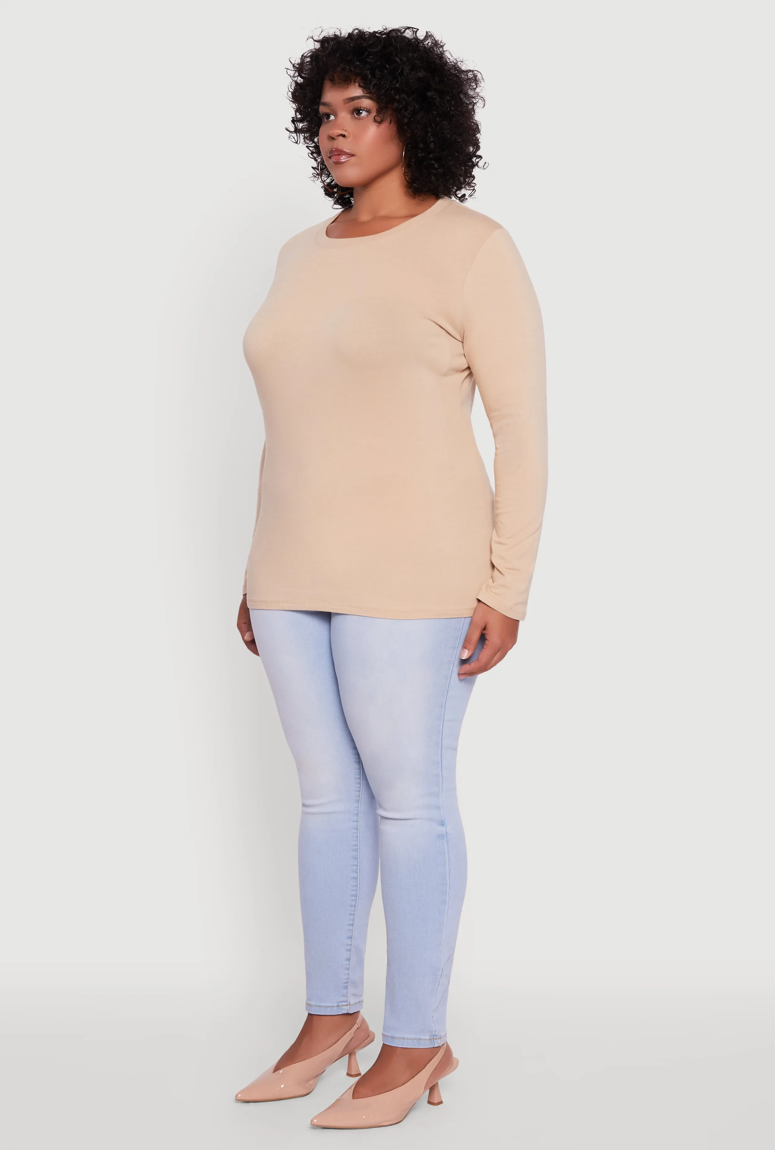 Plus Size Long Sleeve Crew Neck Tee sold by Rainbow product image thumbnail 5