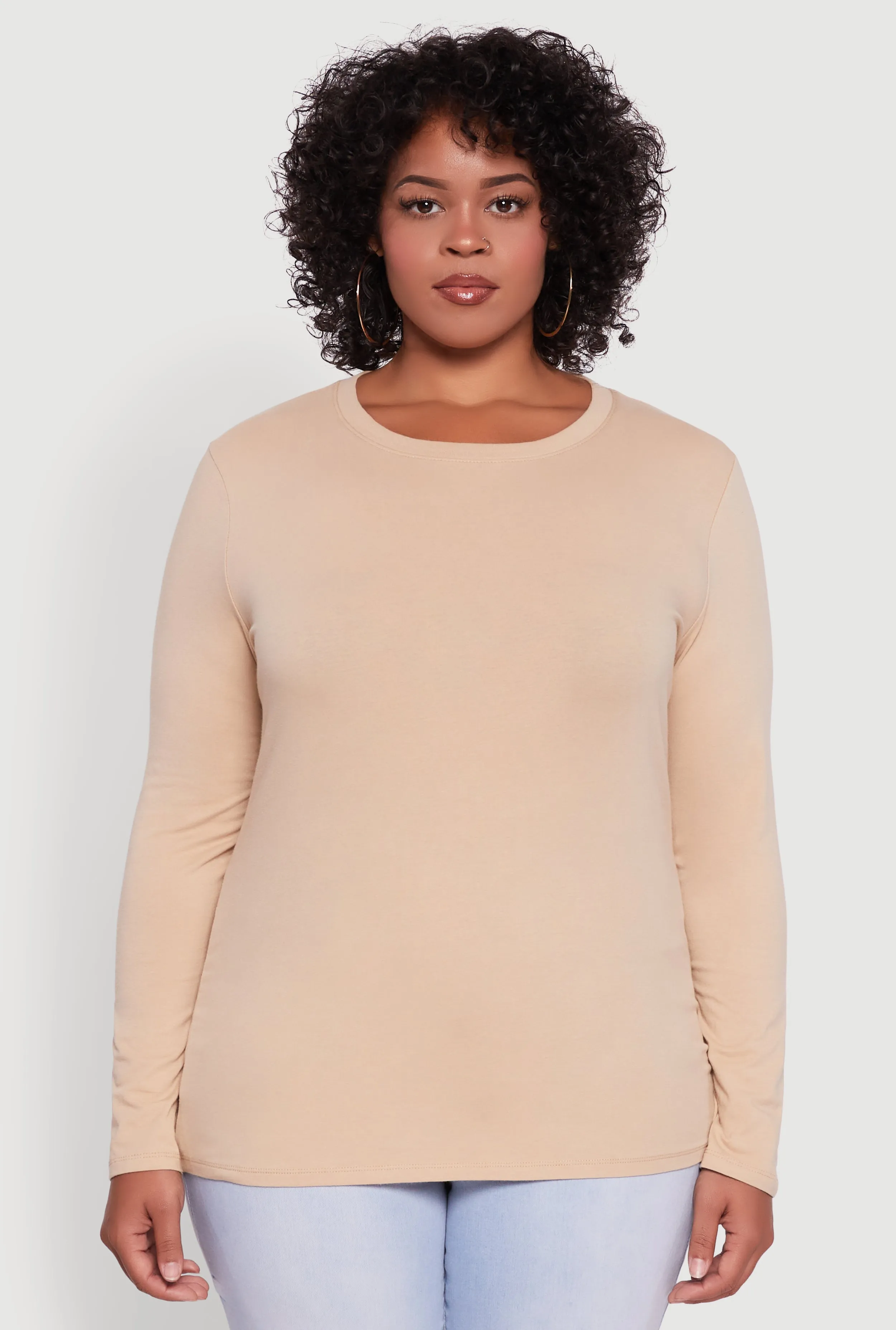Plus Size Long Sleeve Crew Neck Tee sold by Rainbow product image thumbnail 2
