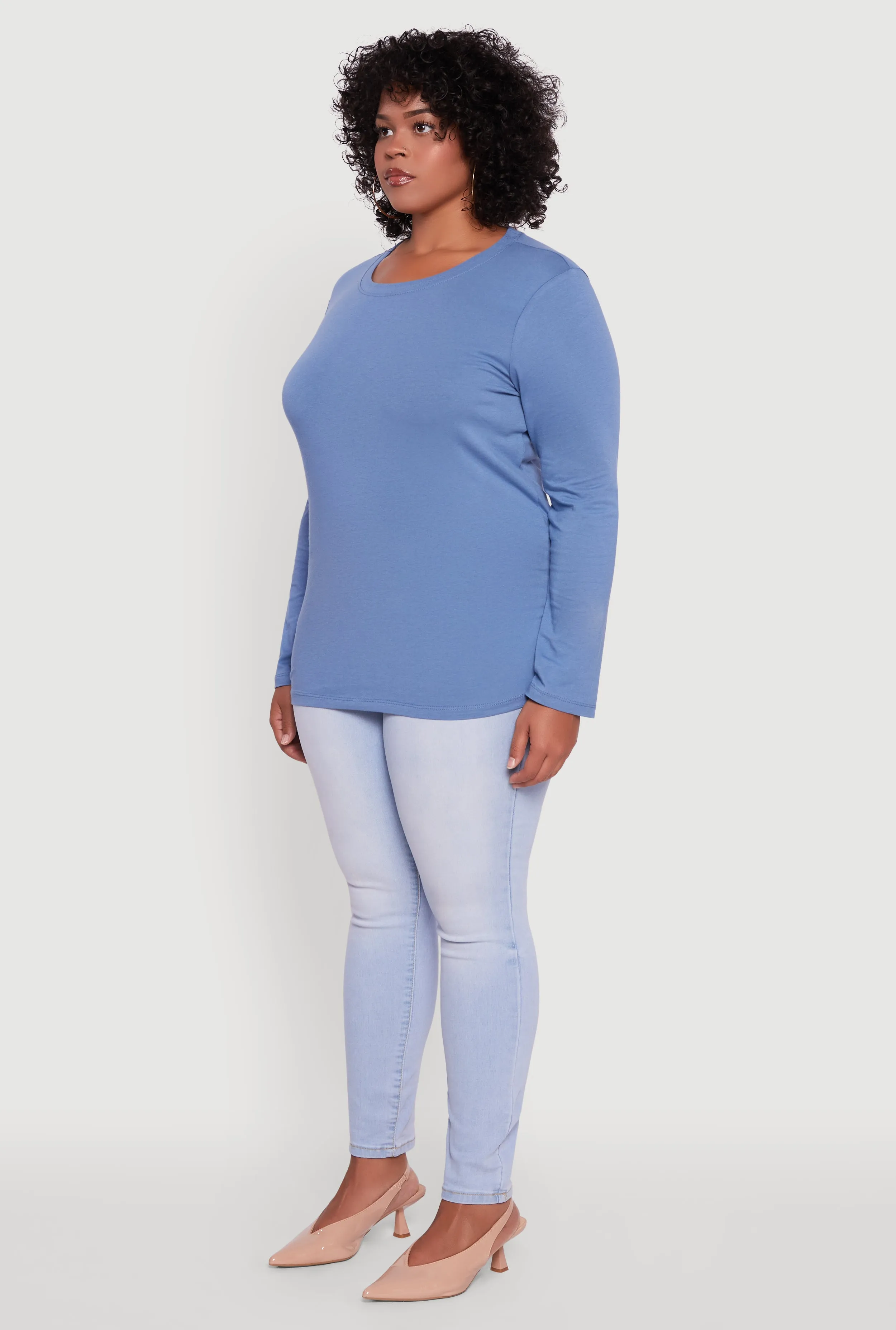 Plus Size Long Sleeve Crew Neck Tee sold by Rainbow product image thumbnail 5