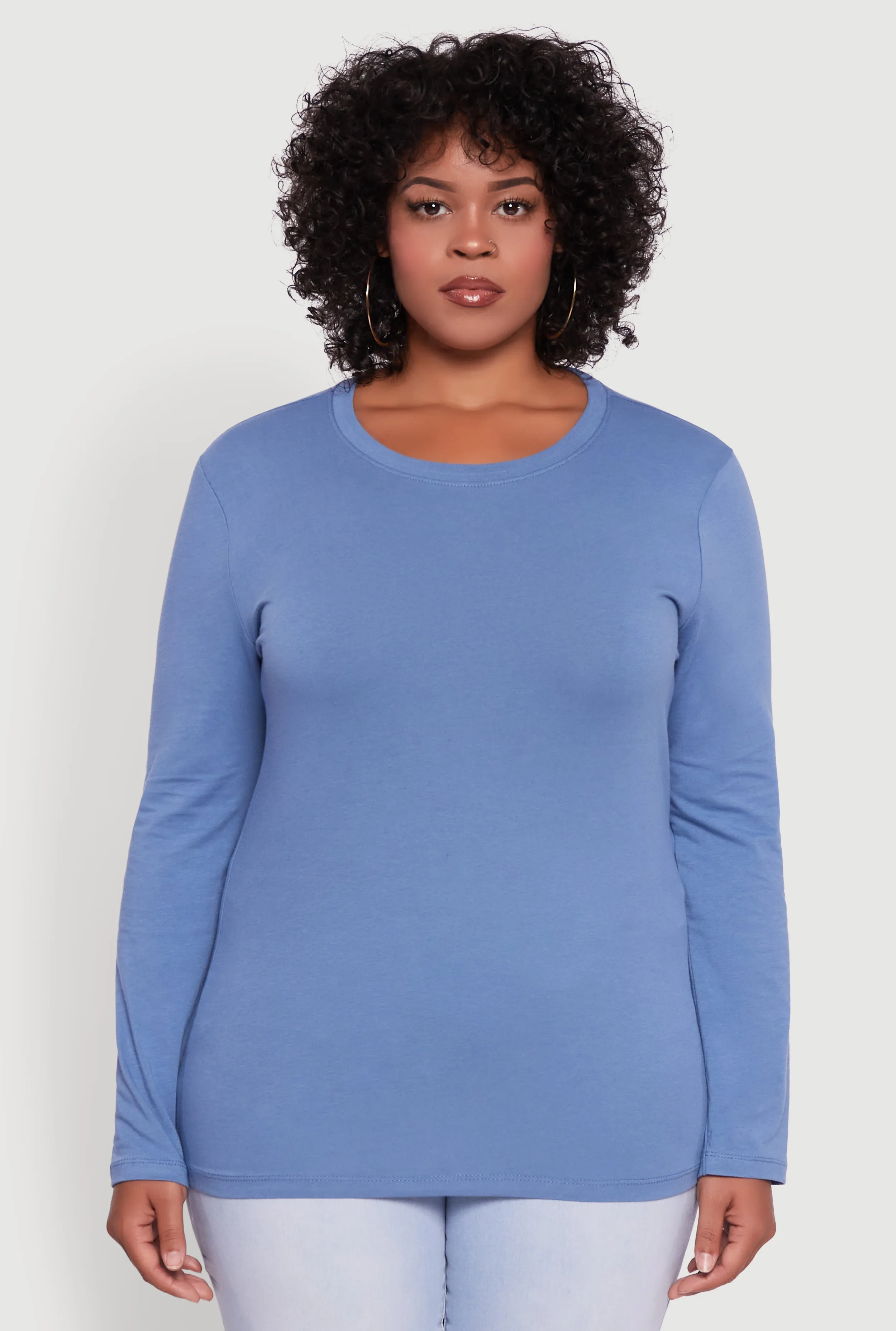 Plus Size Long Sleeve Crew Neck Tee sold by Rainbow product image thumbnail 2