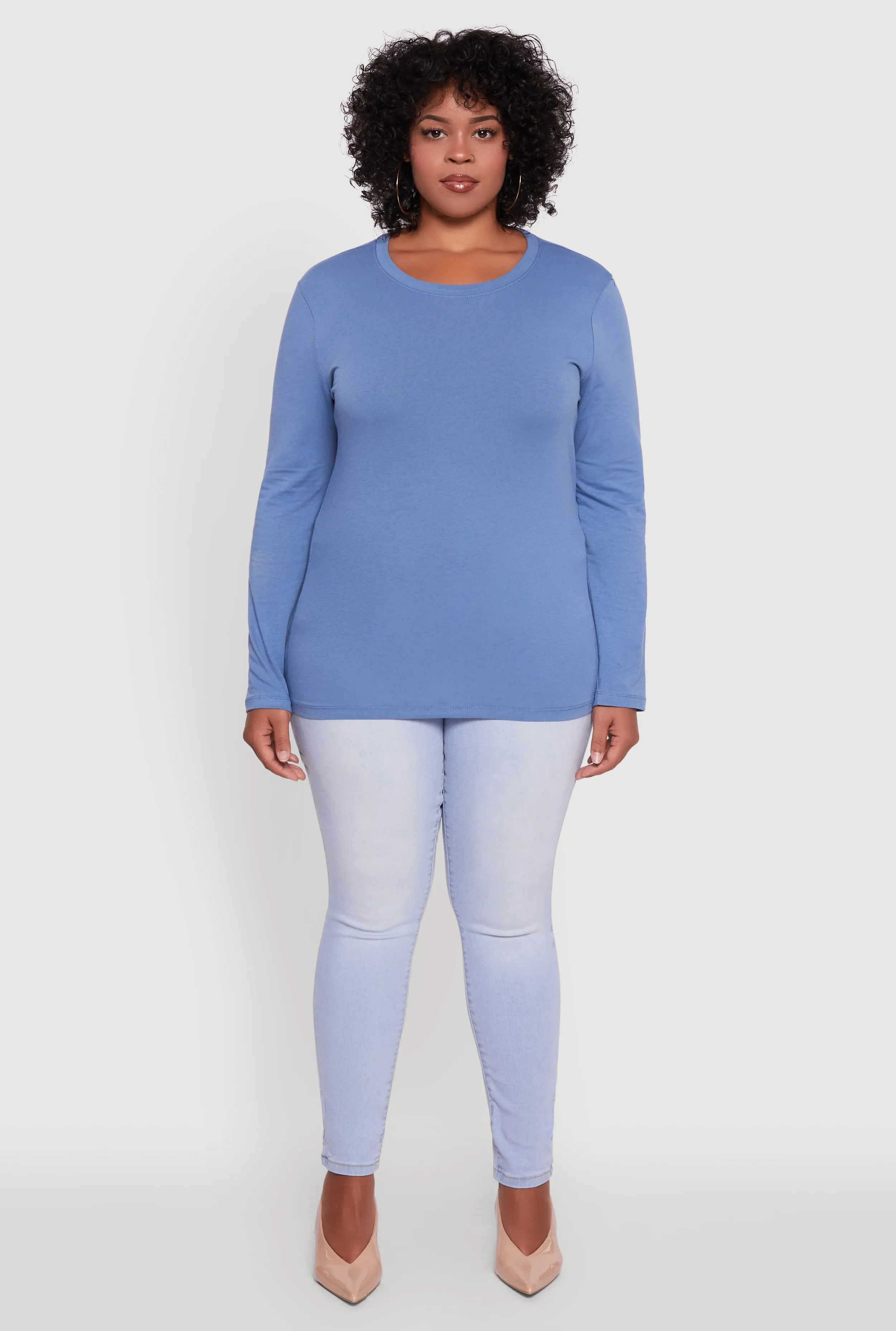 Plus Size Long Sleeve Crew Neck Tee sold by Rainbow product image thumbnail 3