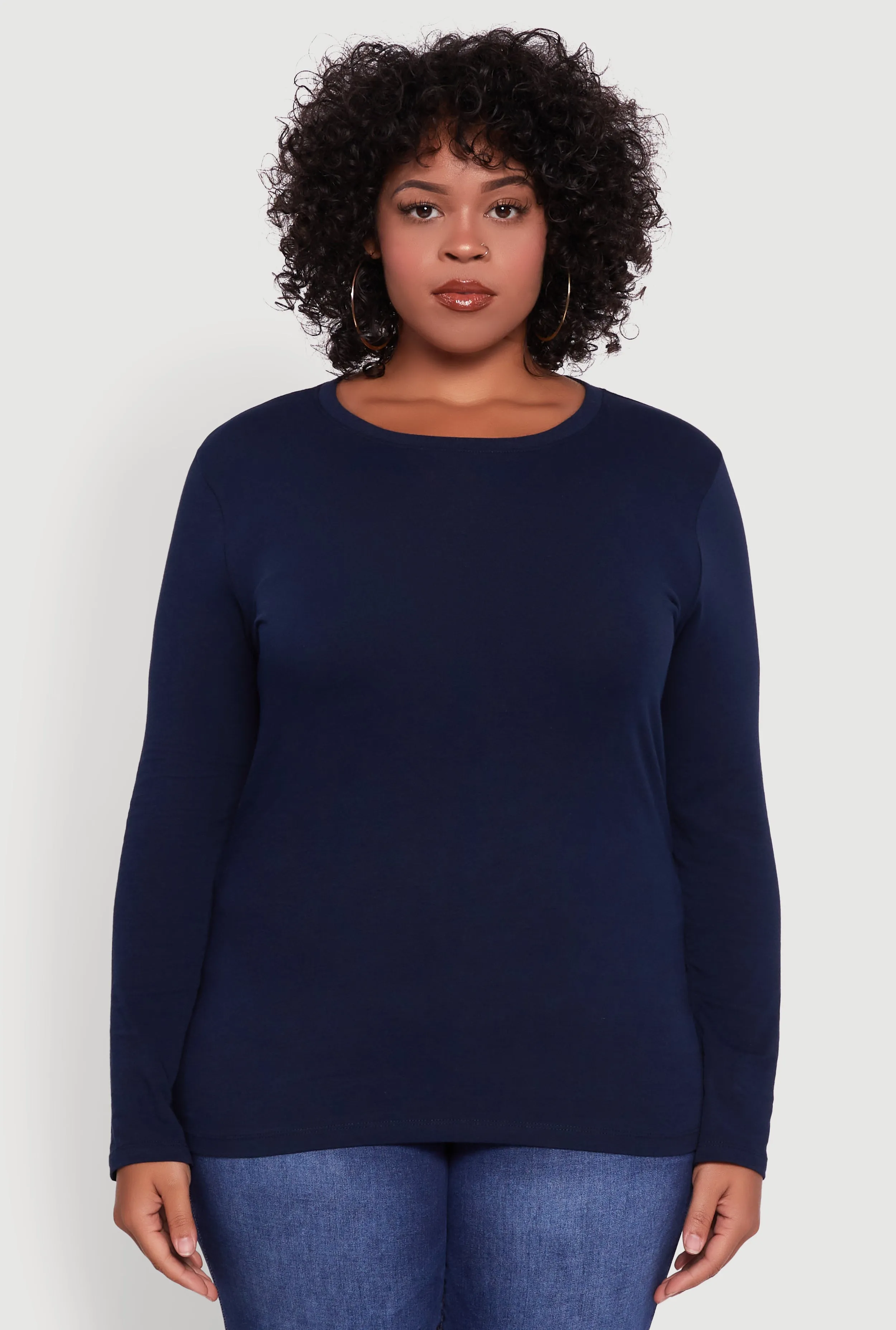 Plus Size Long Sleeve Crew Neck Tee sold by Rainbow product image thumbnail 2