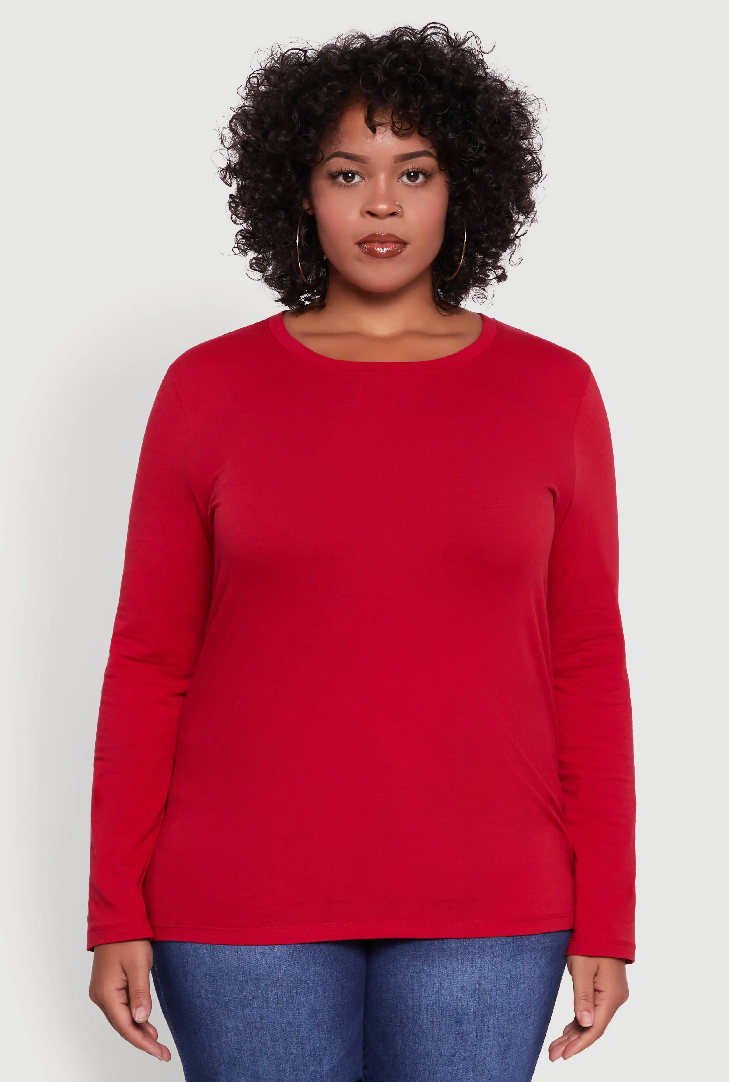 Plus Size Long Sleeve Crew Neck Tee sold by Rainbow product image thumbnail 2