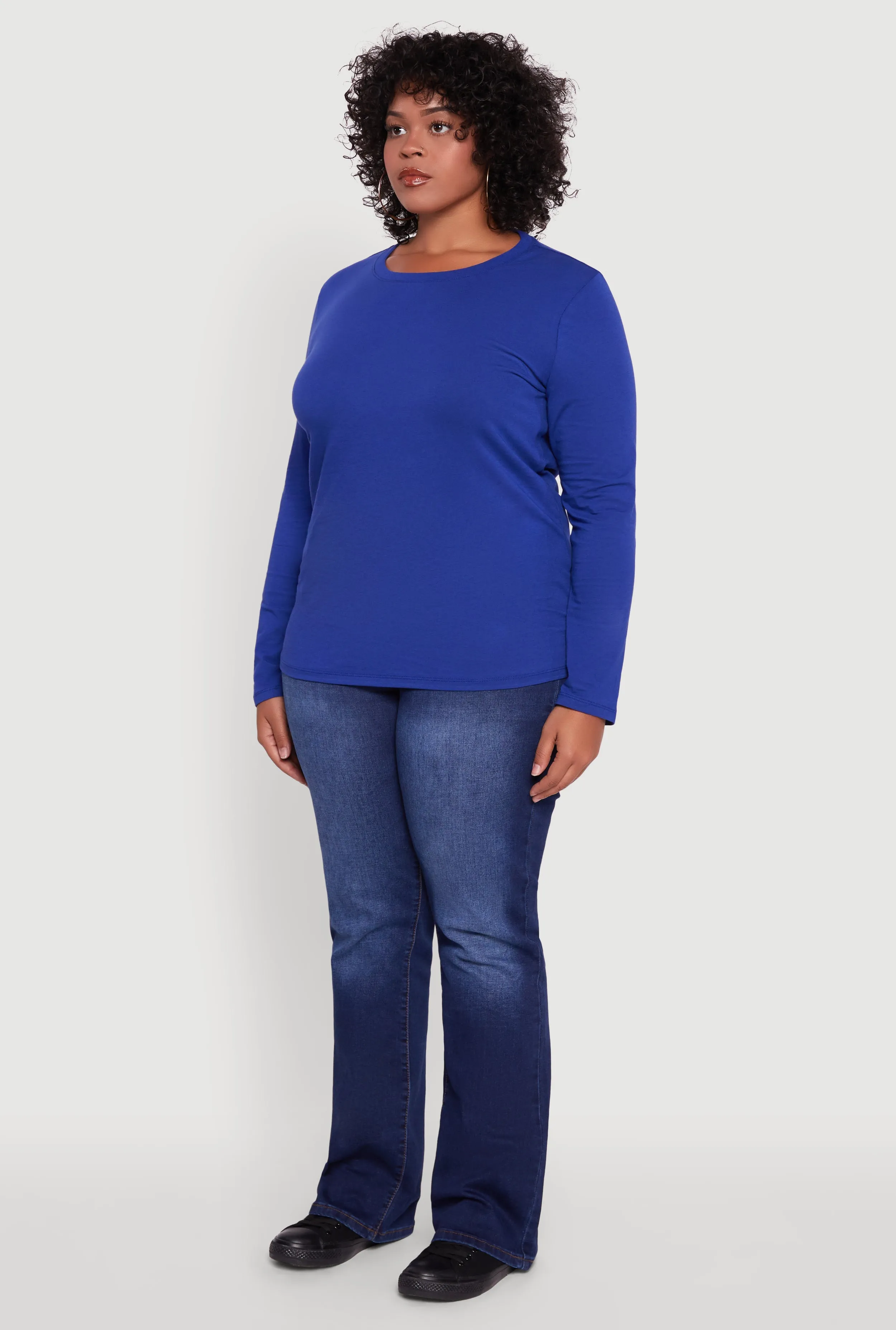 Plus Size Long Sleeve Crew Neck Tee sold by Rainbow product image thumbnail 5