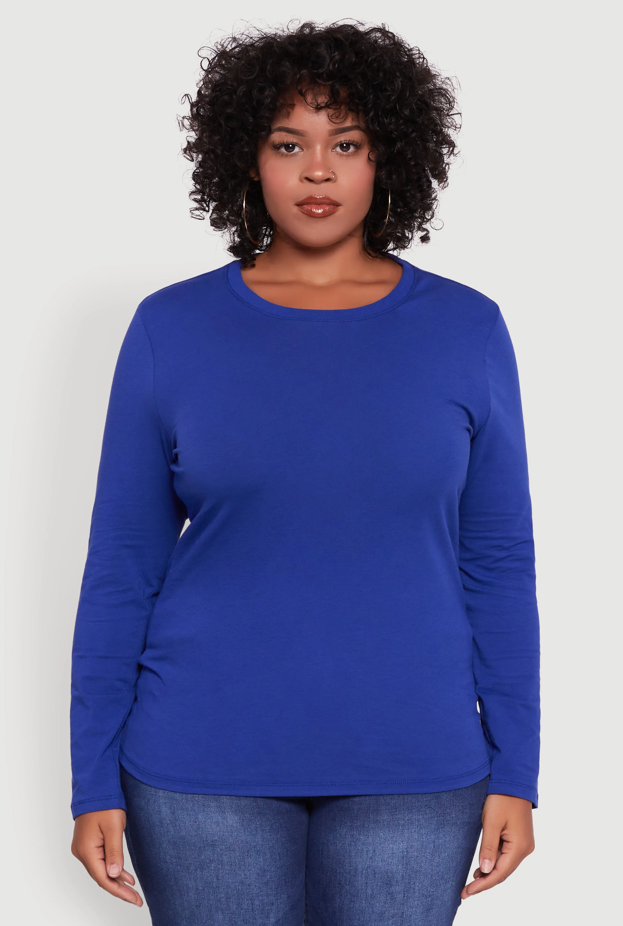 Plus Size Long Sleeve Crew Neck Tee sold by Rainbow product image thumbnail 2