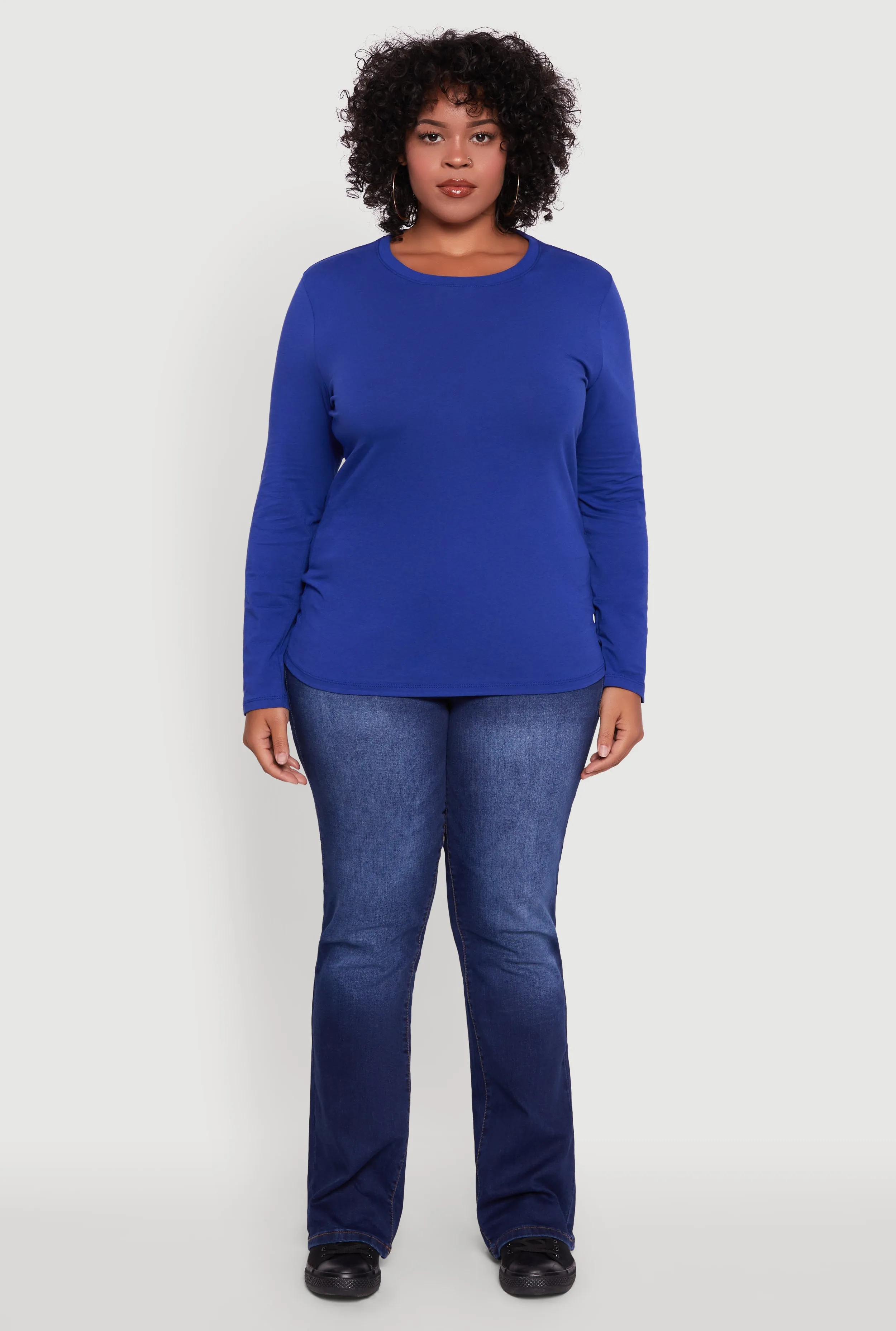 Plus Size Long Sleeve Crew Neck Tee sold by Rainbow product image thumbnail 3