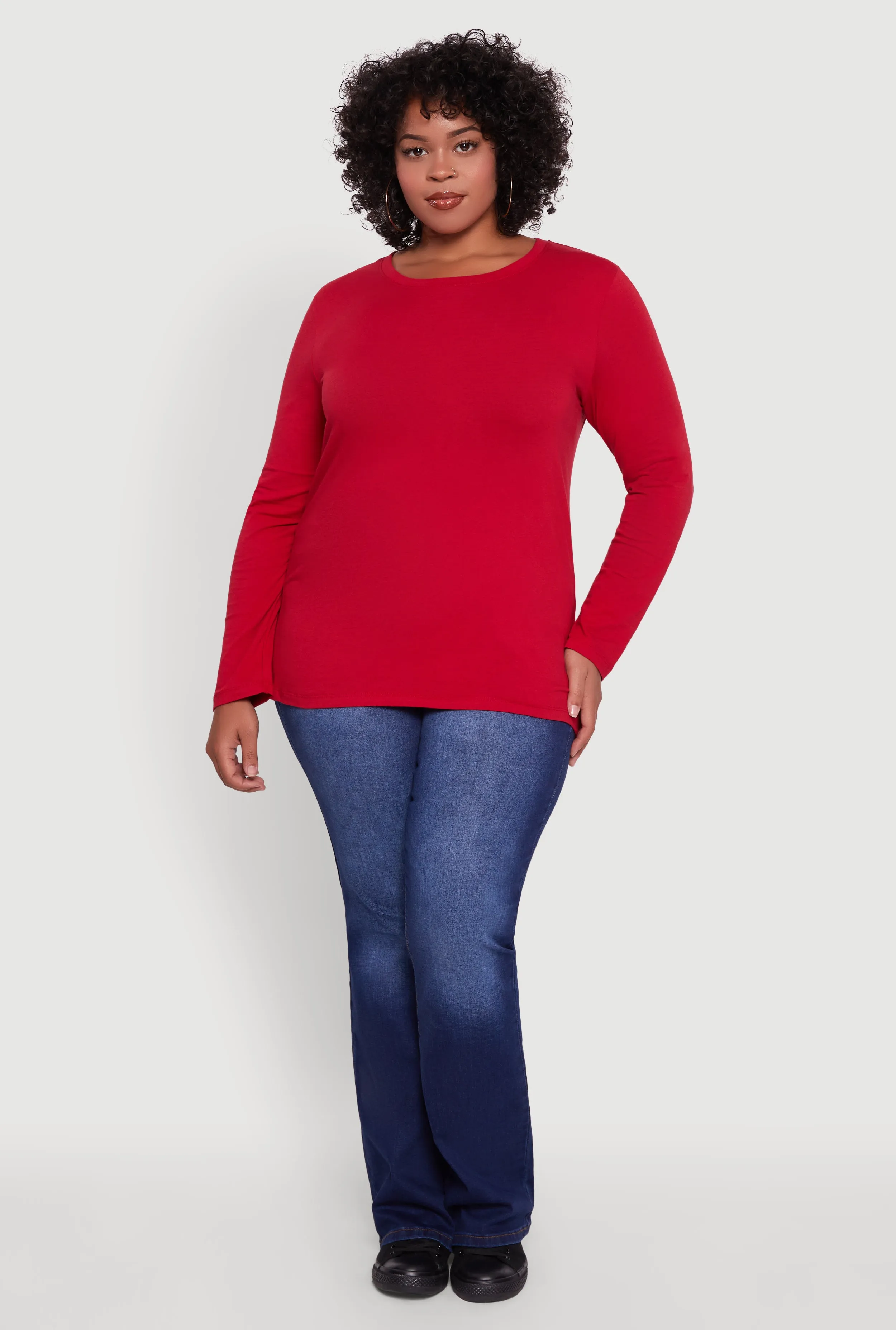 Plus Size Long Sleeve Crew Neck Tee sold by Rainbow product image thumbnail 5